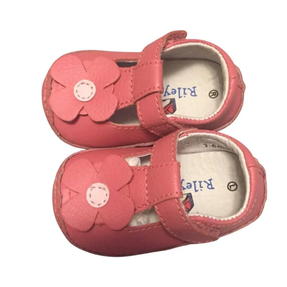 NEW Riley Roos 3-6m Pink Leather Infant Shoes